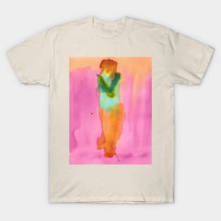 Eagle Yoga Pose Water Color Art T-Shirt